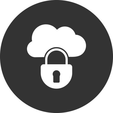 Kilitli bulut simgesi, vektör illüstrasyonu
