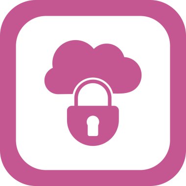 Kilitli bulut simgesi, vektör illüstrasyonu