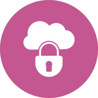 Kilitli bulut simgesi, vektör illüstrasyonu