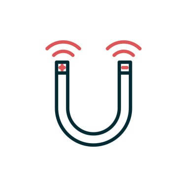 Mıknatıs Web simgesi vektör illüstrasyonu