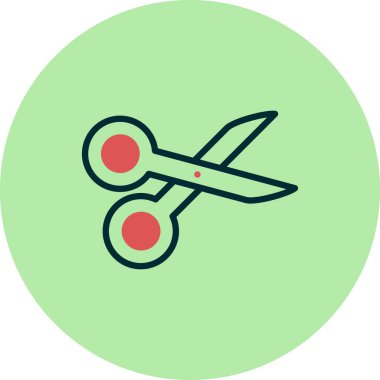 Makas basit simge, vektör illüstrasyonu