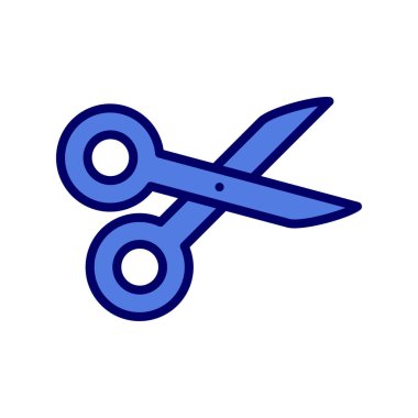 Makas simgesi vektörü, imza illüstrasyonu.