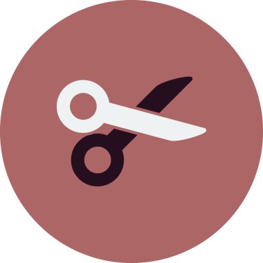 Makas simgesi vektörü, imza illüstrasyonu.