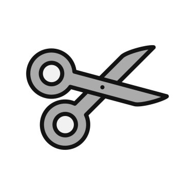 Makas simgesi vektörü, imza illüstrasyonu.