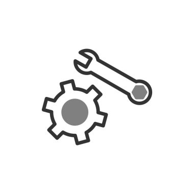 vektör simgesi modern basit ve temiz dişli ayarlanıyor