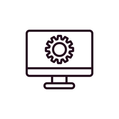 vektör simgesi modern basit ve temiz dişli ayarlanıyor