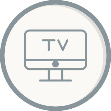 Televizyon vektör simgesi. düz biçim illüstrasyonu