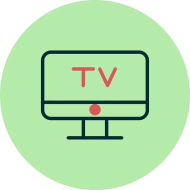 Televizyon vektör simgesi. düz biçim illüstrasyonu