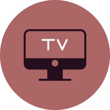 Televizyon vektör simgesi. düz biçim illüstrasyonu