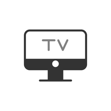 Televizyon vektör simgesi. düz biçim illüstrasyonu