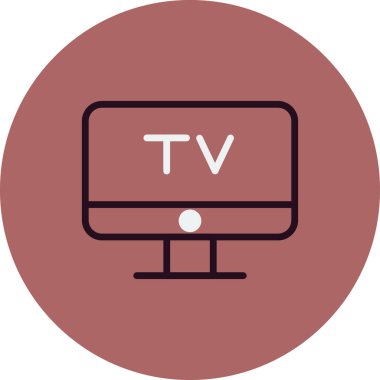 Televizyon vektör simgesi. düz biçim illüstrasyonu