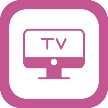 Televizyon vektör simgesi. düz biçim illüstrasyonu