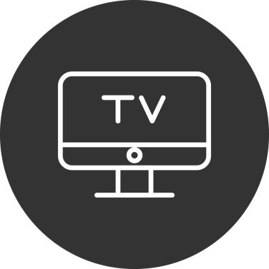 Televizyon vektör simgesi. düz biçim illüstrasyonu