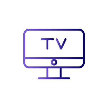 Televizyon vektör simgesi. düz biçim illüstrasyonu