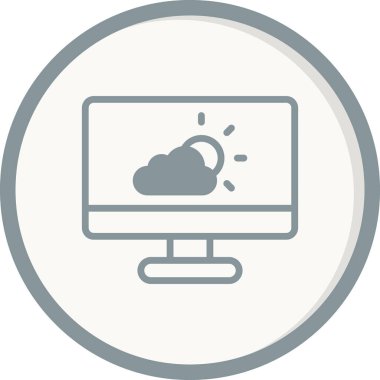 Basit web arayüzü hava durumu uygulaması simgesi, vektör illüstrasyonu