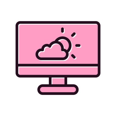 Basit web arayüzü hava durumu uygulaması simgesi, vektör illüstrasyonu