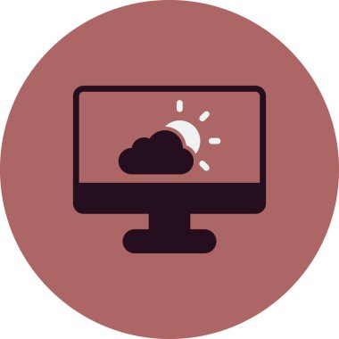 Basit web arayüzü hava durumu uygulaması simgesi, vektör illüstrasyonu