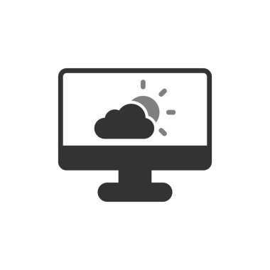 Basit web arayüzü hava durumu uygulaması simgesi, vektör illüstrasyonu