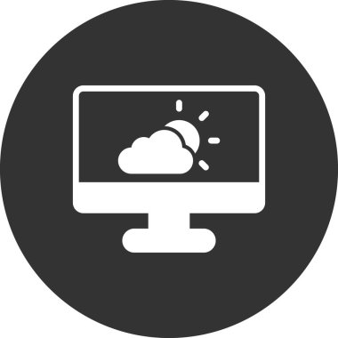 Basit web arayüzü hava durumu uygulaması simgesi, vektör illüstrasyonu