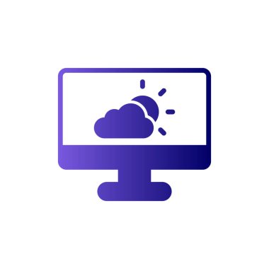 Basit web arayüzü hava durumu uygulaması simgesi, vektör illüstrasyonu