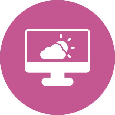 Basit web arayüzü hava durumu uygulaması simgesi, vektör illüstrasyonu