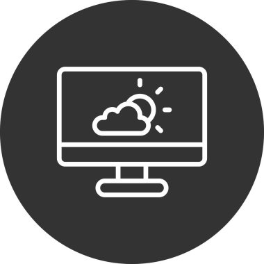 Basit web arayüzü hava durumu uygulaması simgesi, vektör illüstrasyonu