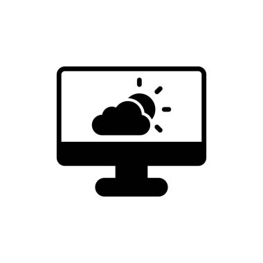 Basit web arayüzü hava durumu uygulaması simgesi, vektör illüstrasyonu