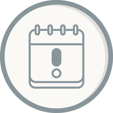 Uyarı takvimi basit simgesi, vektör illüstrasyonu