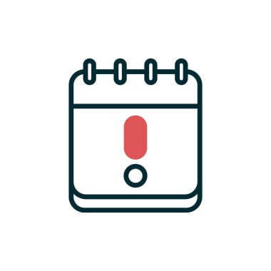 Uyarı takvimi basit simgesi, vektör illüstrasyonu