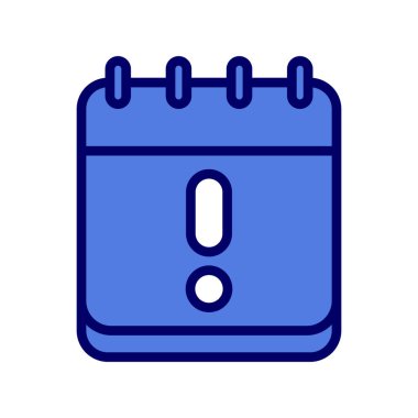 Uyarı takvimi basit simgesi, vektör illüstrasyonu