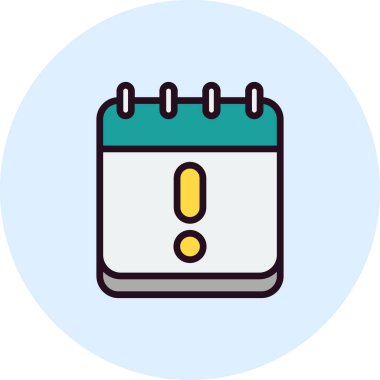 Uyarı takvimi basit simgesi, vektör illüstrasyonu