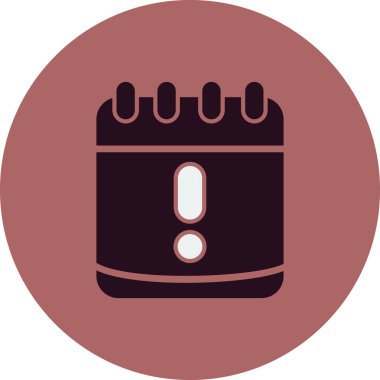 Uyarı takvimi basit simgesi, vektör illüstrasyonu