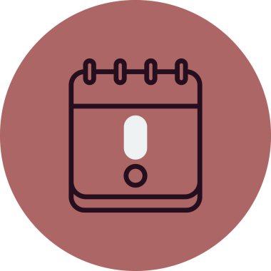 Uyarı takvimi basit simgesi, vektör illüstrasyonu