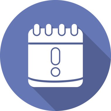 Uyarı takvimi basit simgesi, vektör illüstrasyonu