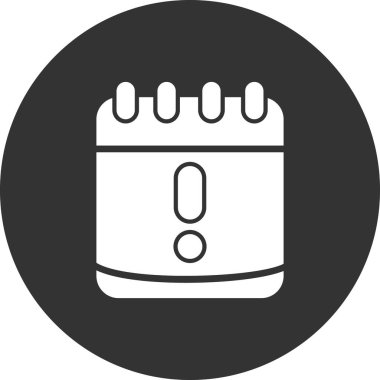 Uyarı takvimi basit simgesi, vektör illüstrasyonu