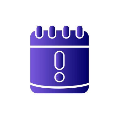 Uyarı takvimi basit simgesi, vektör illüstrasyonu