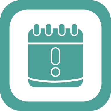 Uyarı takvimi basit simgesi, vektör illüstrasyonu