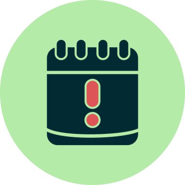 Uyarı takvimi basit simgesi, vektör illüstrasyonu