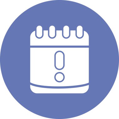 Uyarı takvimi basit simgesi, vektör illüstrasyonu