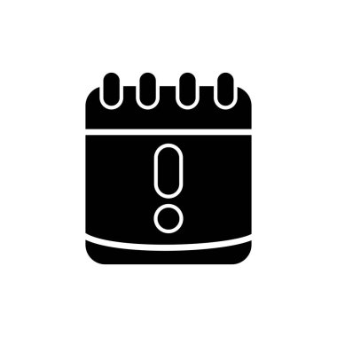 Uyarı takvimi basit simgesi, vektör illüstrasyonu