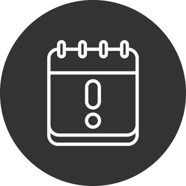 Uyarı takvimi basit simgesi, vektör illüstrasyonu