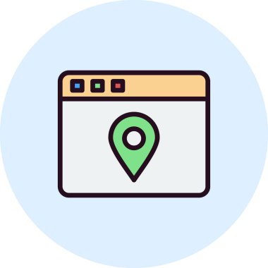 Kişisel ve ticari kullanım için konum illüstrasyon simgesi