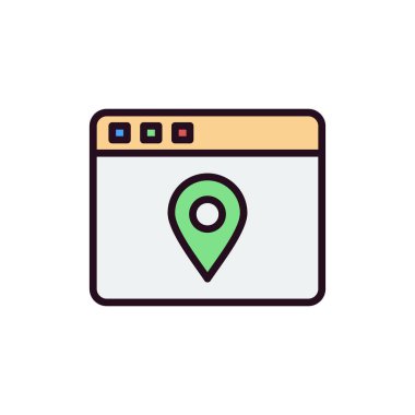Kişisel ve ticari kullanım için konum illüstrasyon simgesi