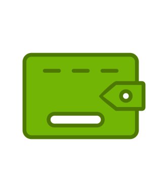 cüzdan düz simgesi, vektör illüstrasyonu