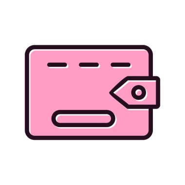 cüzdan düz simgesi, vektör illüstrasyonu