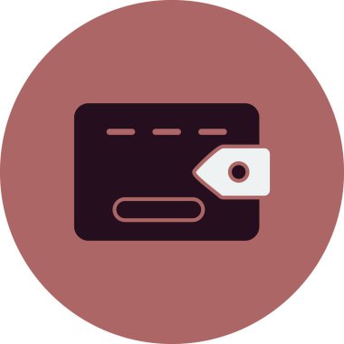 cüzdan düz simgesi, vektör illüstrasyonu