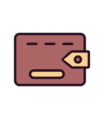 cüzdan düz simgesi, vektör illüstrasyonu