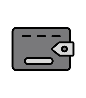 cüzdan düz simgesi, vektör illüstrasyonu