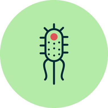 Bakteri basit simgesi, vektör illüstrasyonu