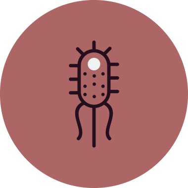 Bakteri basit simgesi, vektör illüstrasyonu